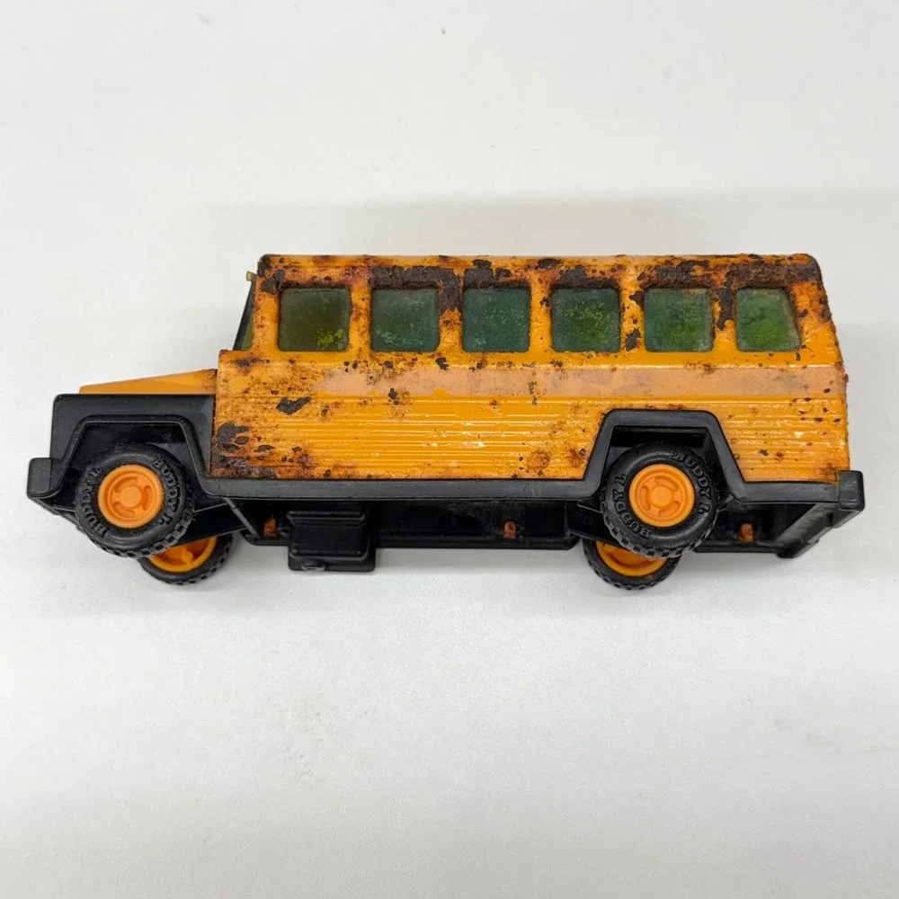 Vintage Buddy L School Bus Toy Pressed Steel Yellow Made in Japan Rustic Patina